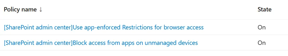 Unmanaged Device Conditional Access Policies